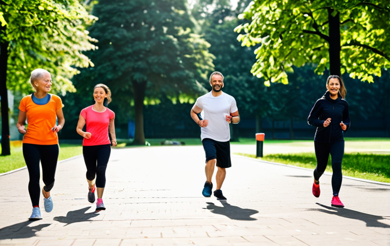 보건소 건강증진 프로그램 후기 - Group Fitness in a Park**

"A diverse group of fully clothed adults participating in a beginner-frie...