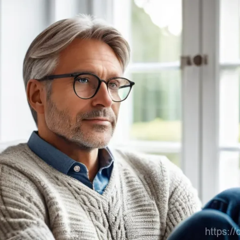 보건소에서의 요실금 검사 - **Prompt:** A thoughtful adult (can be male or female, diverse ethnicity, mid-30s to 50s) sits alone...
