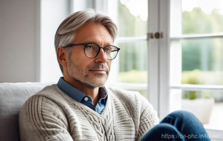 보건소에서의 요실금 검사 - **Prompt:** A thoughtful adult (can be male or female, diverse ethnicity, mid-30s to 50s) sits alone...