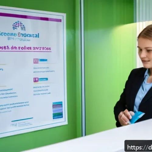 Home 30 보건소 임신 확인 검사 - A modern German public health office reception area with a young woman scheduling a confidential pre...